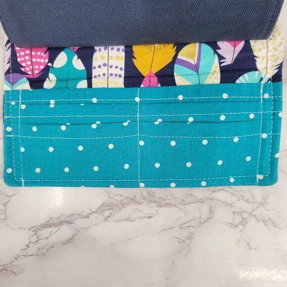 Handmade Colorful Feather Print Wallet Money Organizer Savings Set - Picture 8 of 15